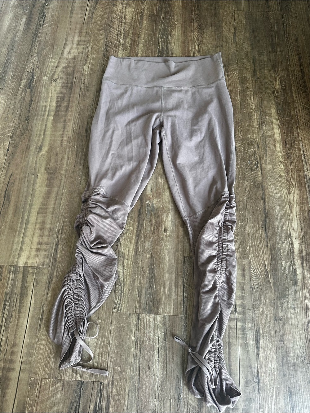 Fabletics Mauve-Taupe High-Rise Ruched Leggings